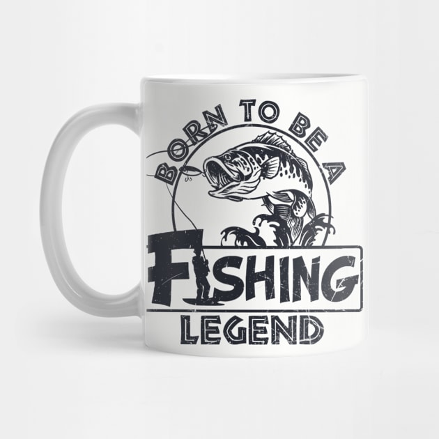 Men's Fishing Shirt Born To Be A Fishing Legend by American Woman